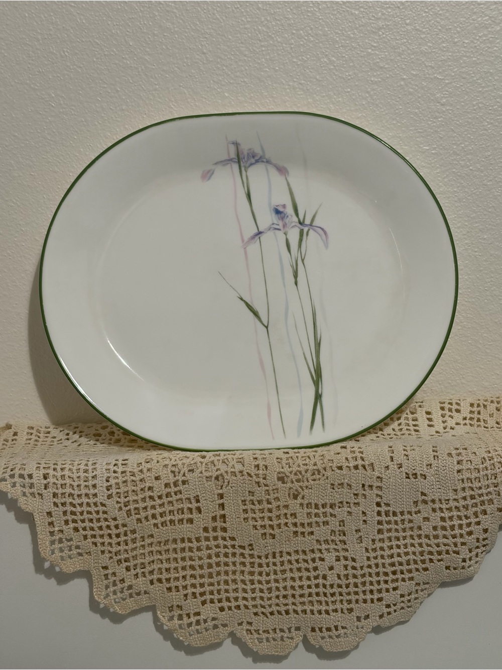Corelle Platter-Shadow Iris pattern and 2 matching saucers
